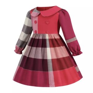 A pink and red dress with long sleeves.